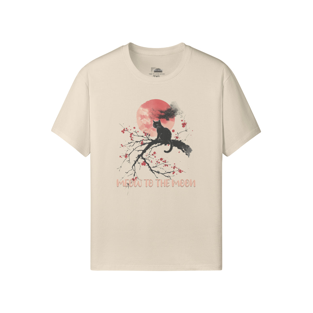 Ausgefallenes T- Shirt "Meow to the Moon" Katzen print-ASIA-Shirts