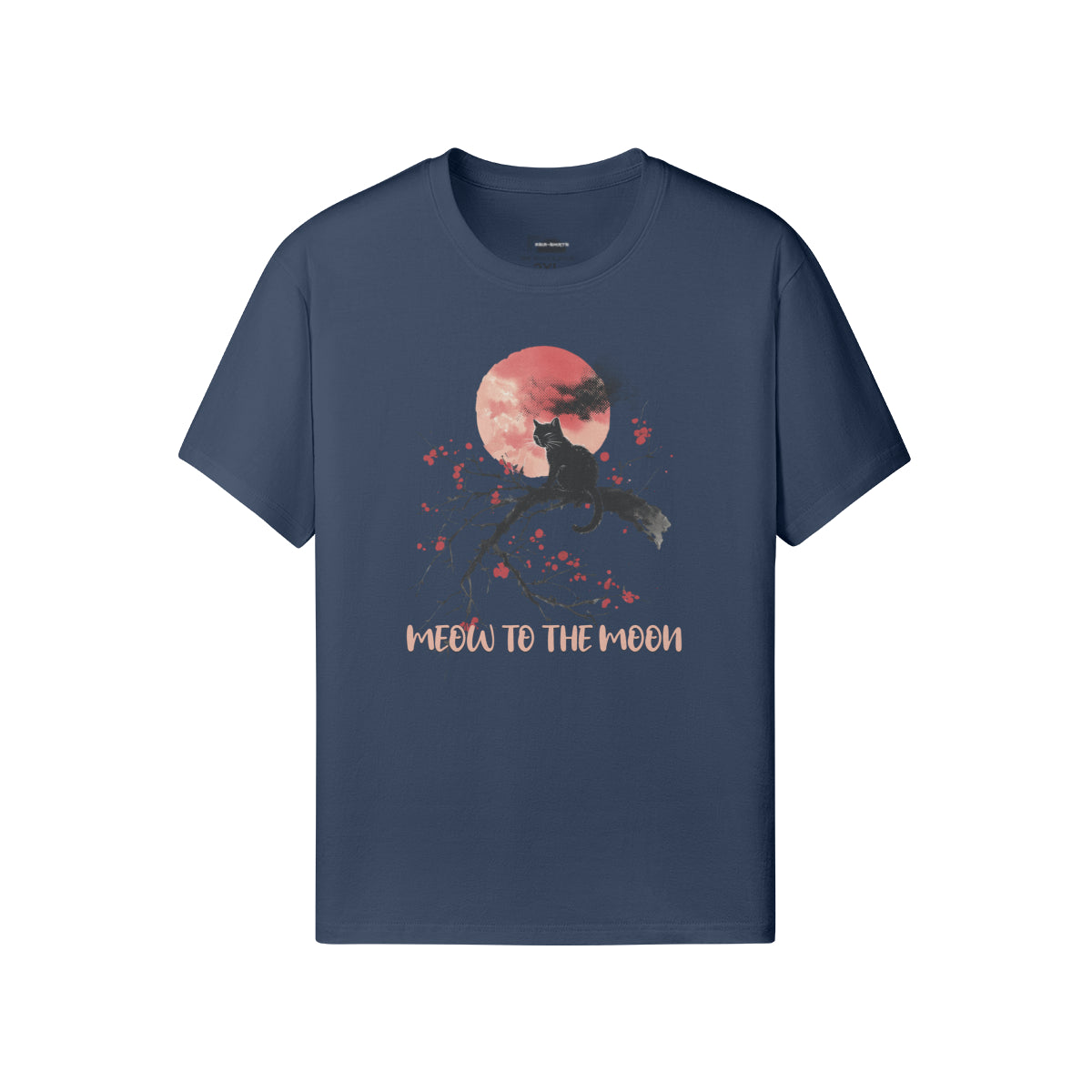 Ausgefallenes T- Shirt "Meow to the Moon" Katzen print-ASIA-Shirts