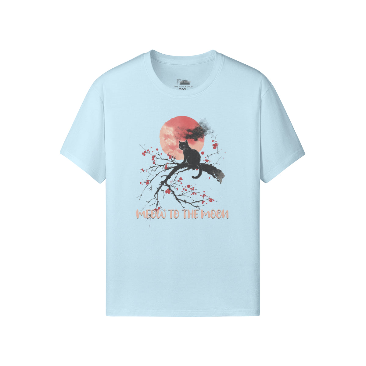 Ausgefallenes T- Shirt "Meow to the Moon" Katzen print-ASIA-Shirts