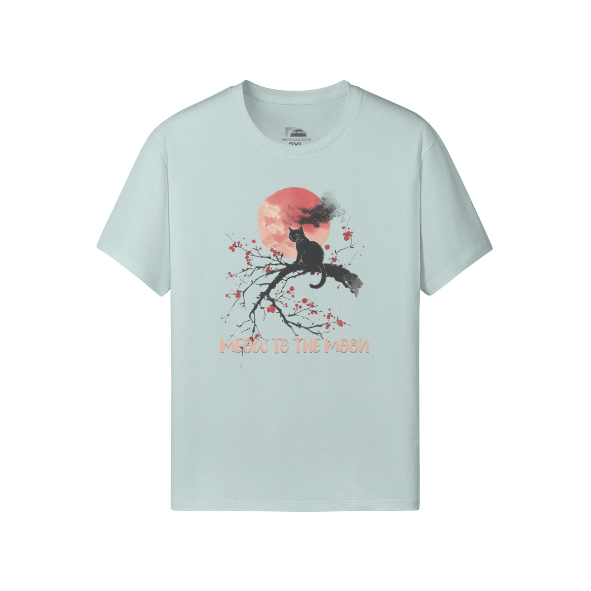 Ausgefallenes T- Shirt "Meow to the Moon" Katzen print-ASIA-Shirts
