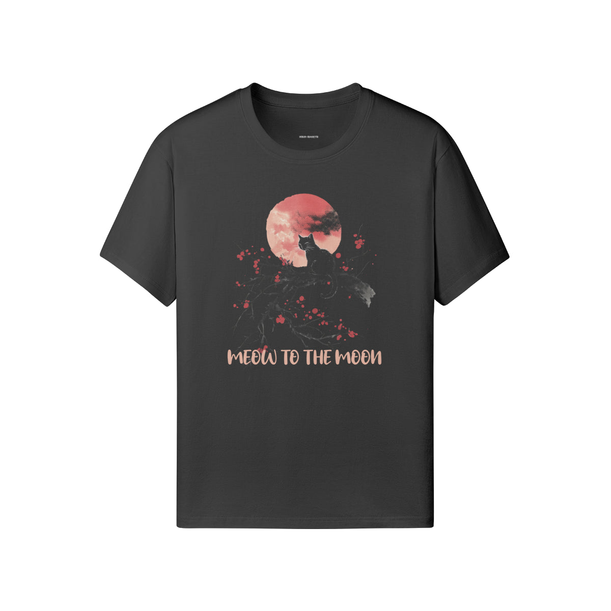 Ausgefallenes T- Shirt "Meow to the Moon" Katzen print-ASIA-Shirts
