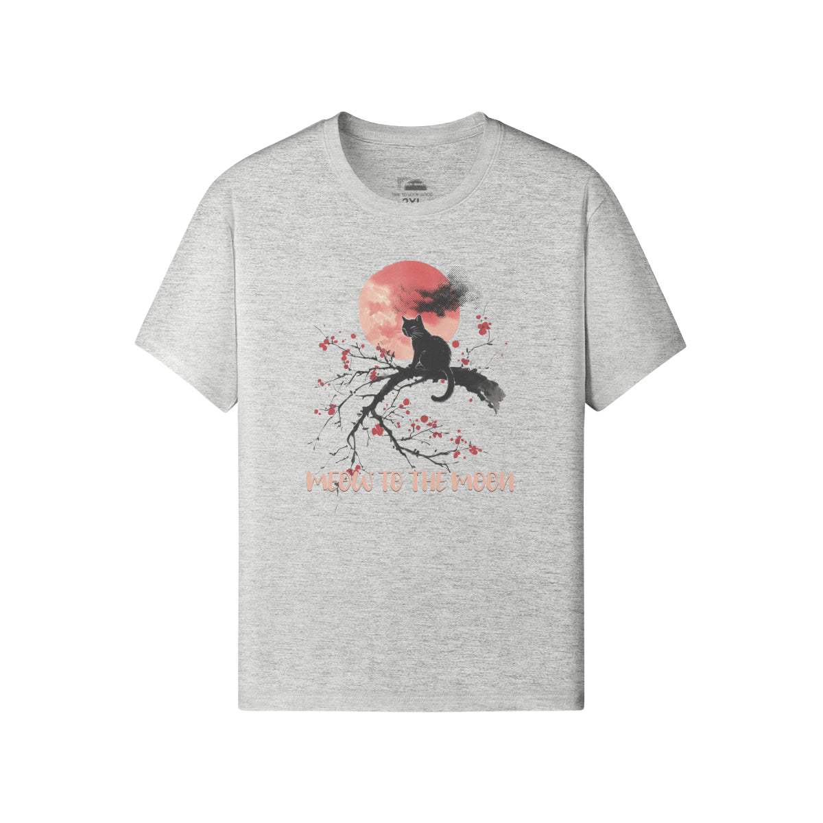 Ausgefallenes T- Shirt "Meow to the Moon" Katzen print-ASIA-Shirts