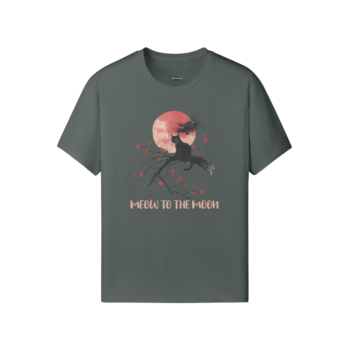 Ausgefallenes T- Shirt "Meow to the Moon" Katzen print-ASIA-Shirts