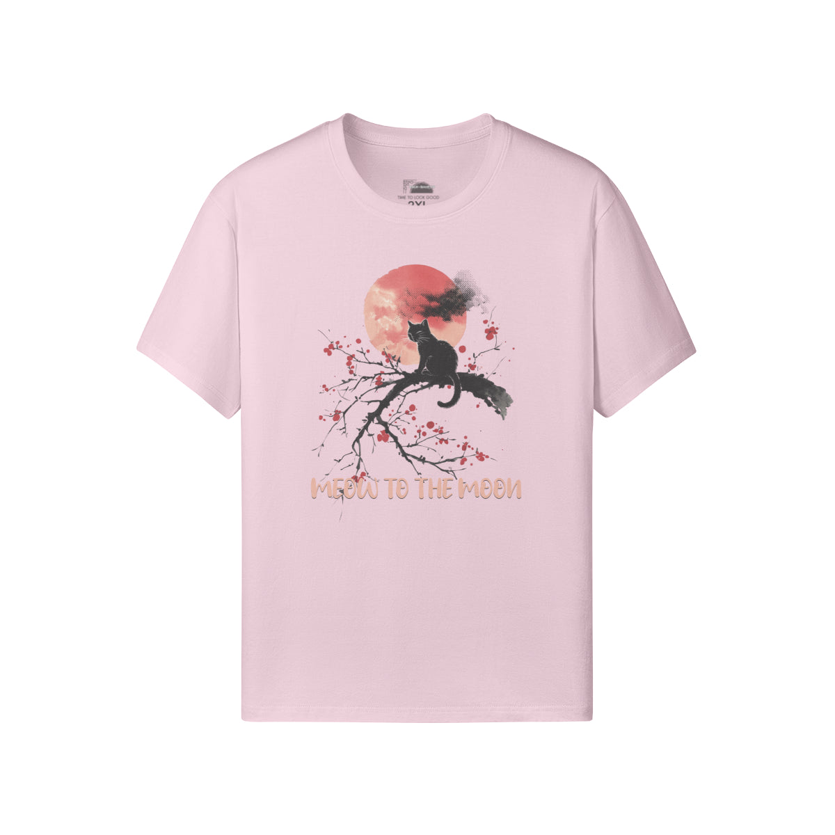Ausgefallenes T- Shirt "Meow to the Moon" Katzen print-ASIA-Shirts