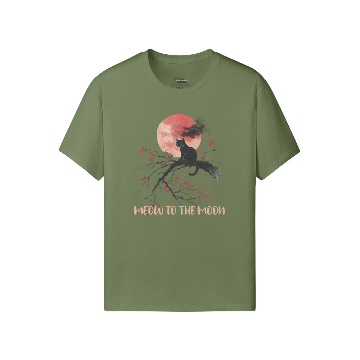 Ausgefallenes T- Shirt "Meow to the Moon" Katzen print-ASIA-Shirts