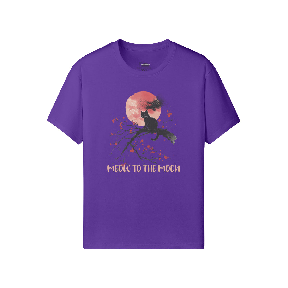 Ausgefallenes T- Shirt "Meow to the Moon" Katzen print-ASIA-Shirts
