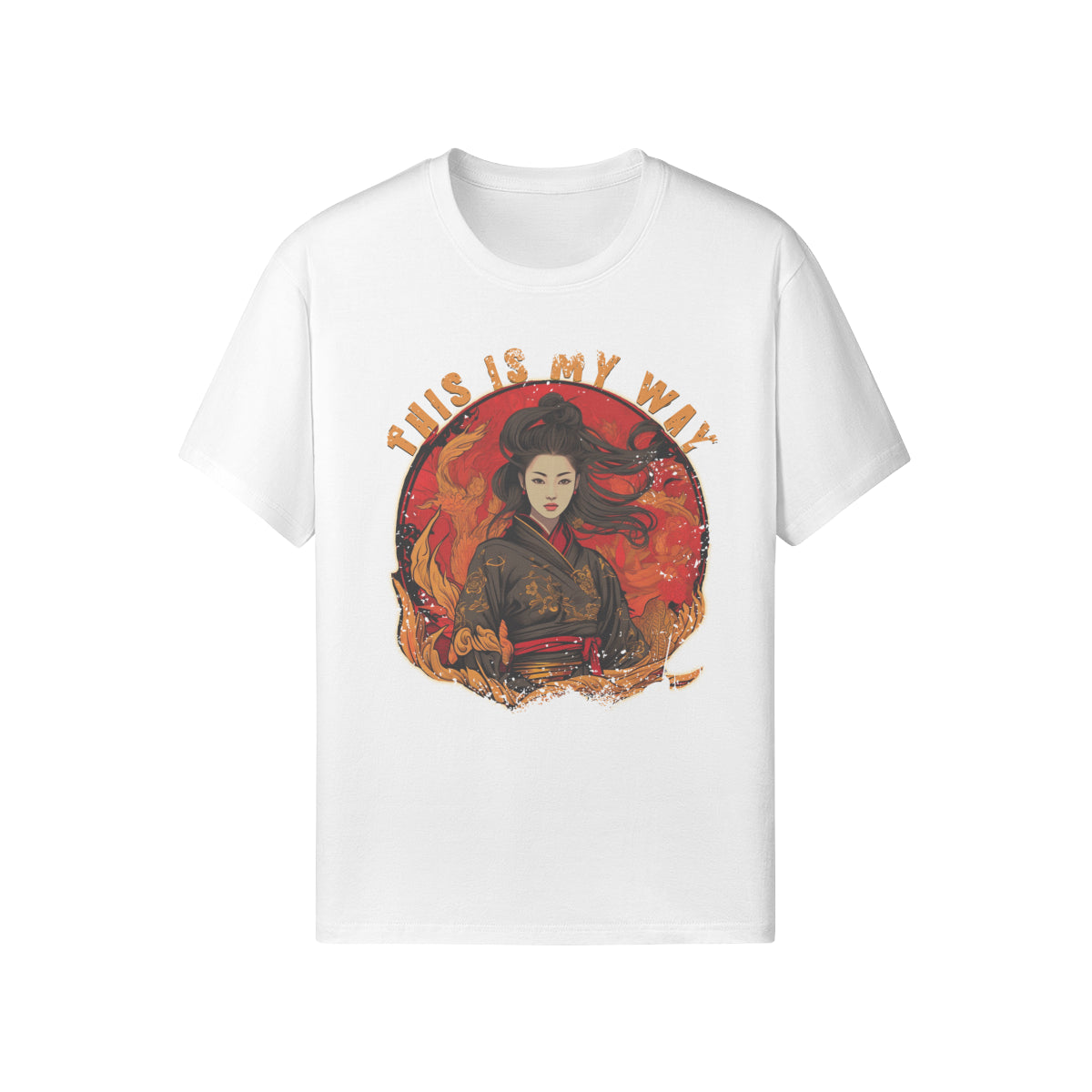 Ausgefallenes T-Shirt für Männer und Damen mit Geisha print-ASIA-Shirts