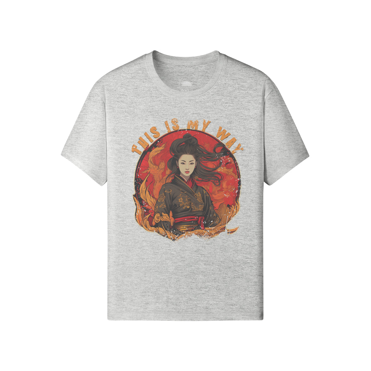 Ausgefallenes T-Shirt für Männer und Damen mit Geisha print-ASIA-Shirts