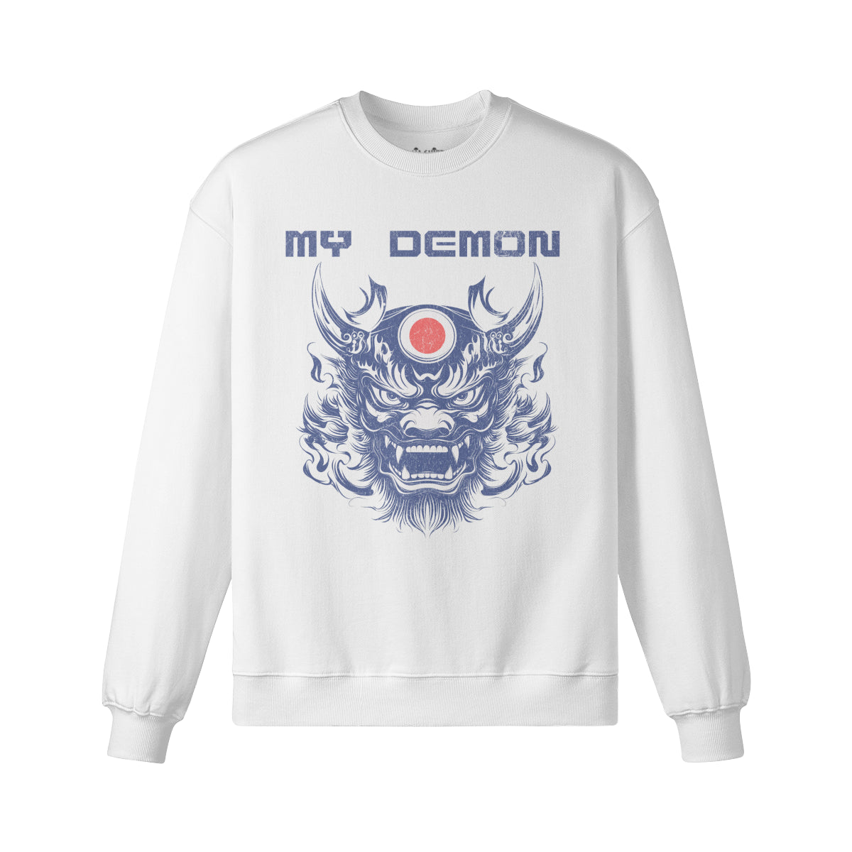 Heavy Oversized Sweatshirt mit Oni Mask "My Demon" print-ASIA-Shirts