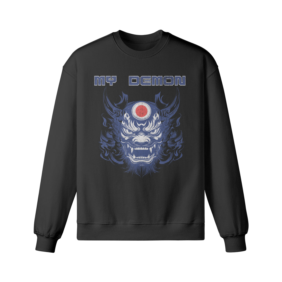 Heavy Oversized Sweatshirt mit Oni Mask "My Demon" print-ASIA-Shirts