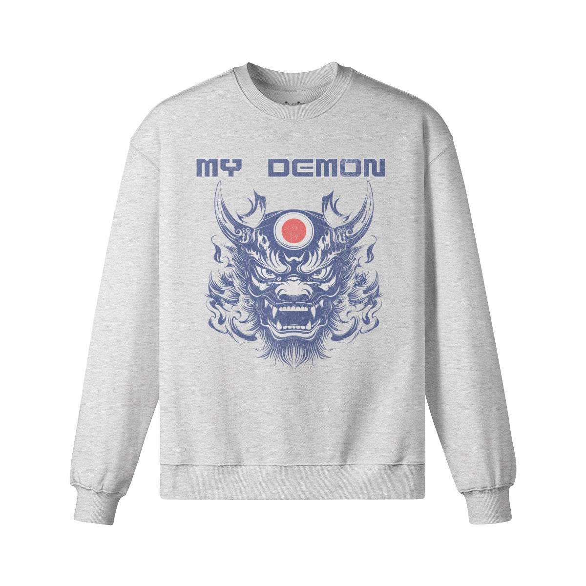 Heavy Oversized Sweatshirt mit Oni Mask "My Demon" print-ASIA-Shirts