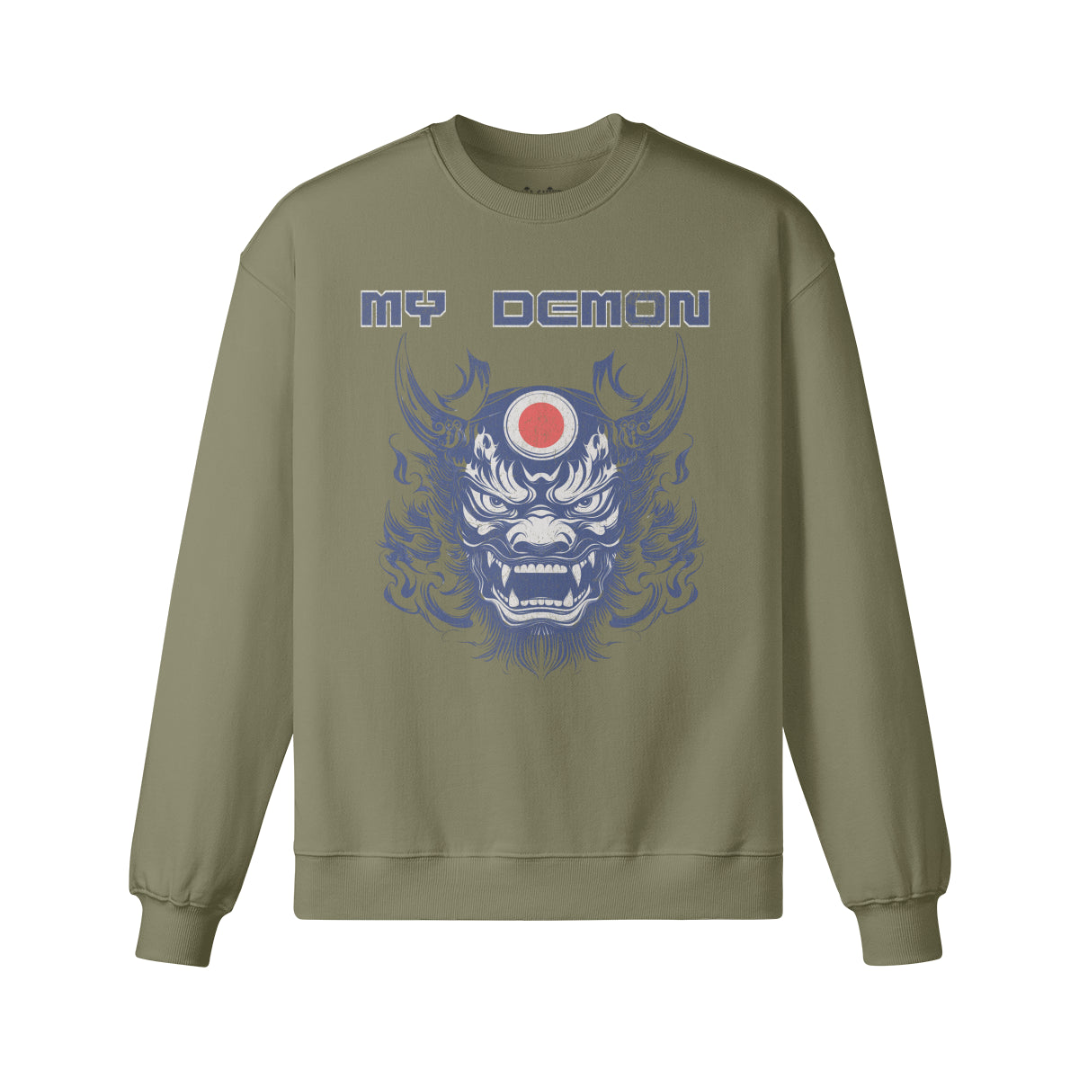 Heavy Oversized Sweatshirt mit Oni Mask "My Demon" print-ASIA-Shirts