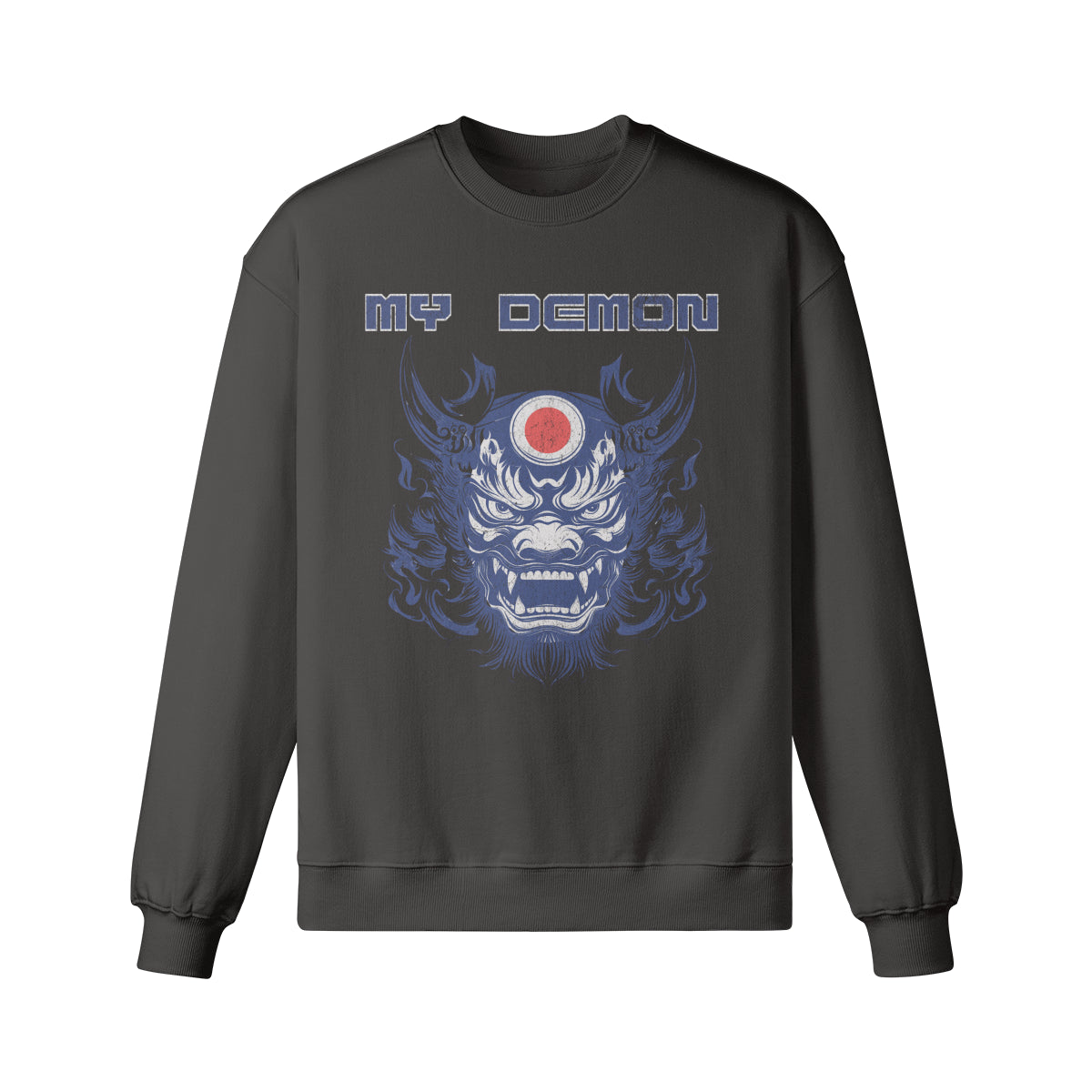 Heavy Oversized Sweatshirt mit Oni Mask "My Demon" print-ASIA-Shirts