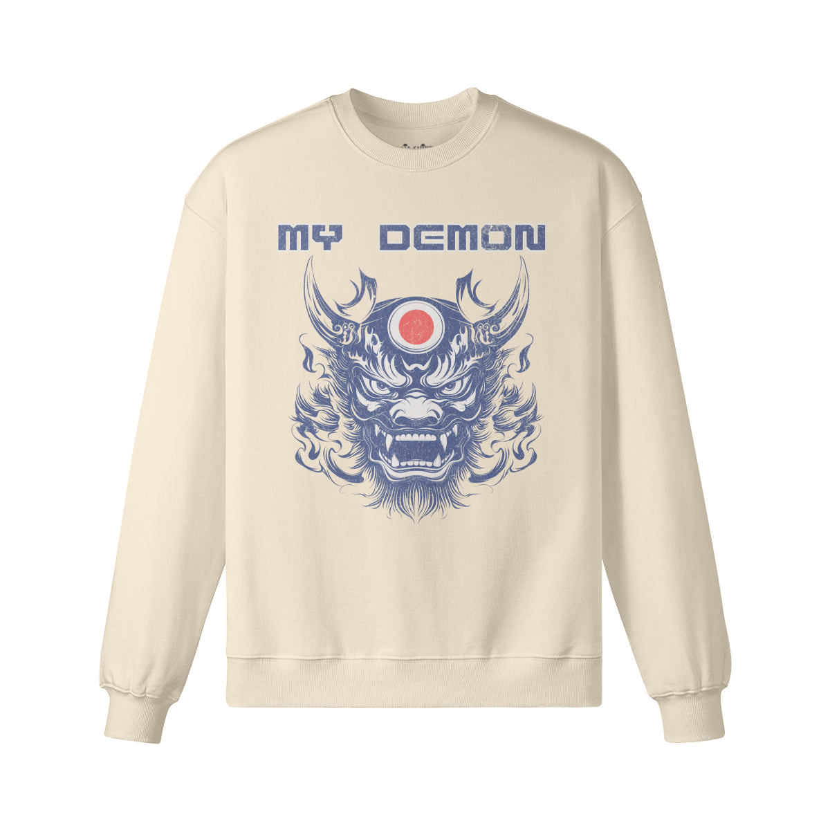 Heavy Oversized Sweatshirt mit Oni Mask "My Demon" print-ASIA-Shirts
