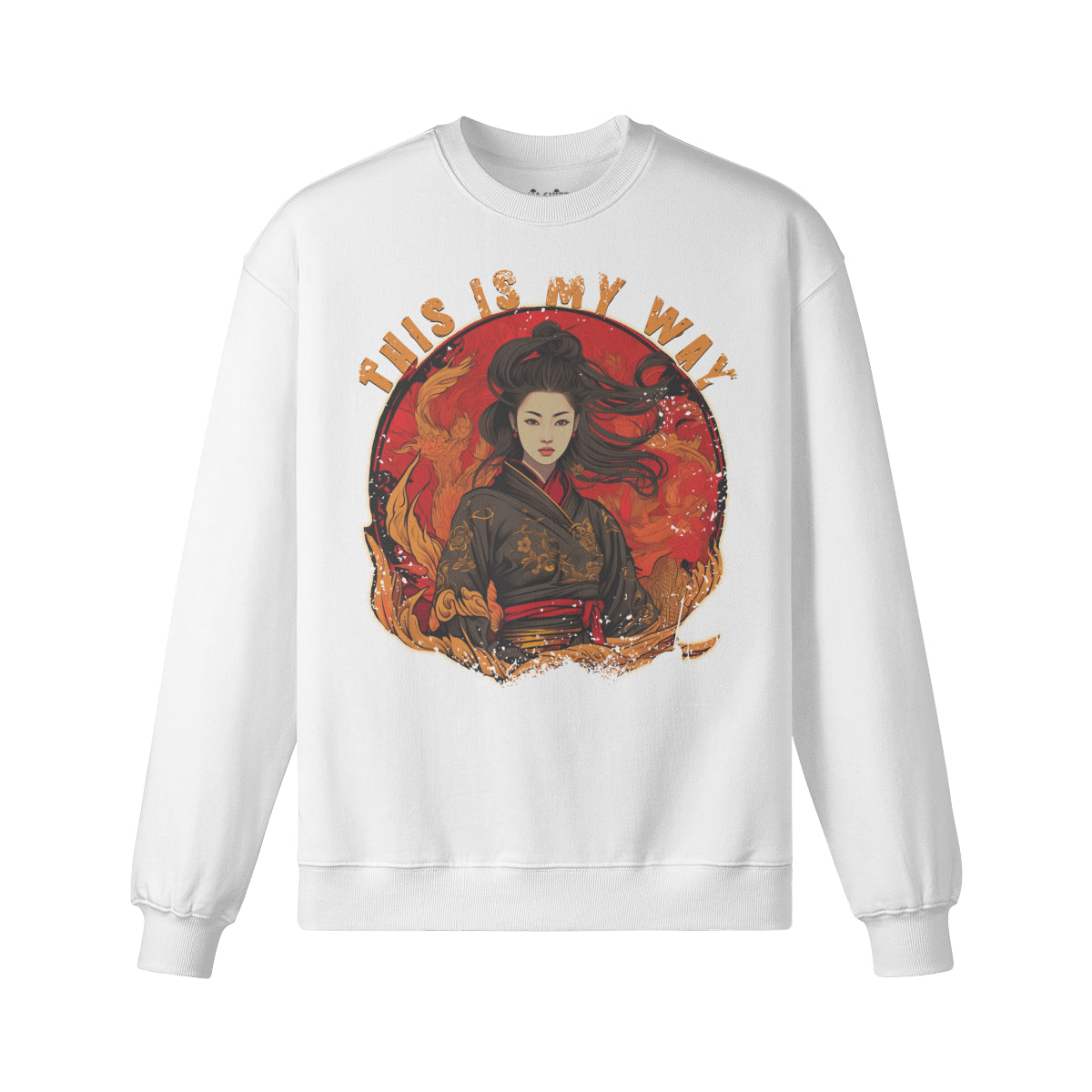 Heavy Oversized Sweatshirt Geisha print-ASIA-Shirts