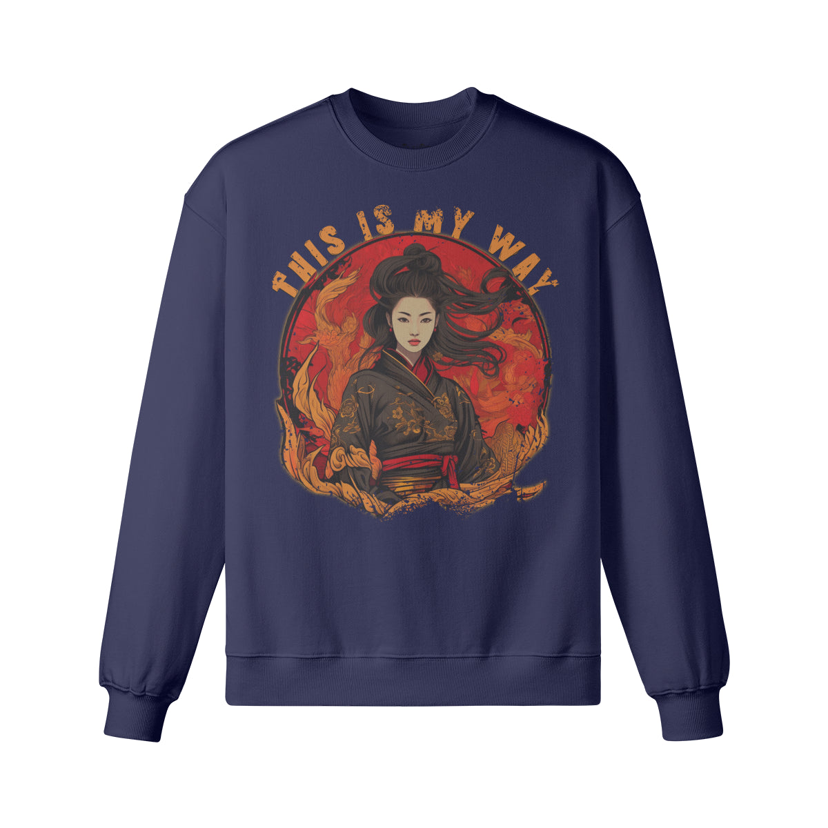 Heavy Oversized Sweatshirt Geisha print-ASIA-Shirts