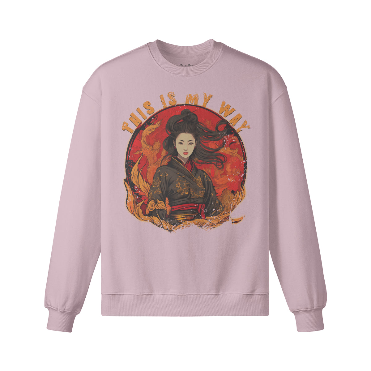 Heavy Oversized Sweatshirt Geisha print-ASIA-Shirts