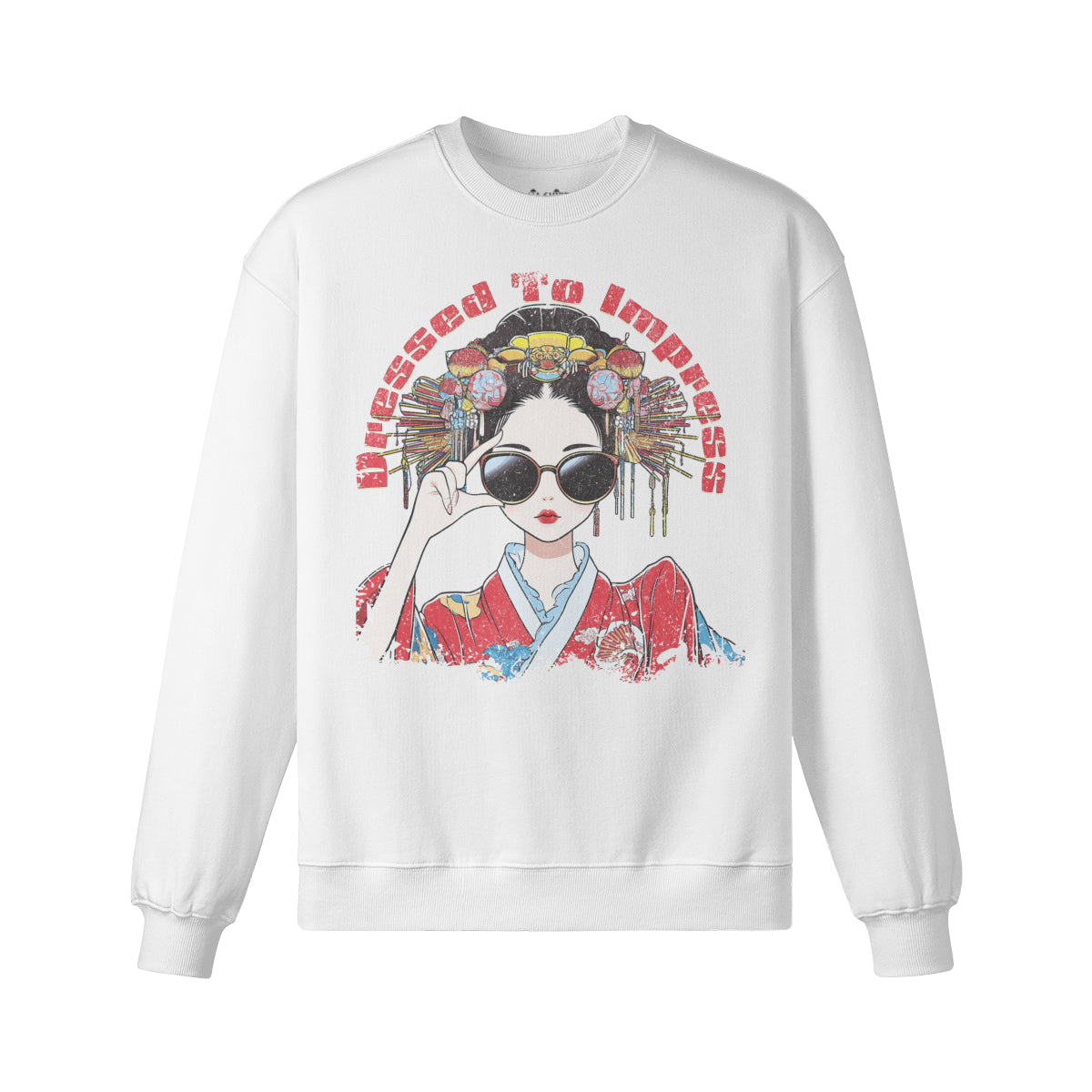 Heavy Oversized Sweatshirt Geisha "dress to impress! print-ASIA-Shirts