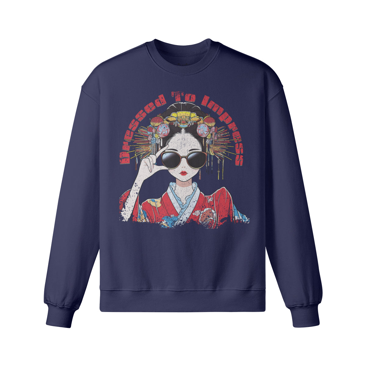 Heavy Oversized Sweatshirt Geisha "dress to impress! print-ASIA-Shirts