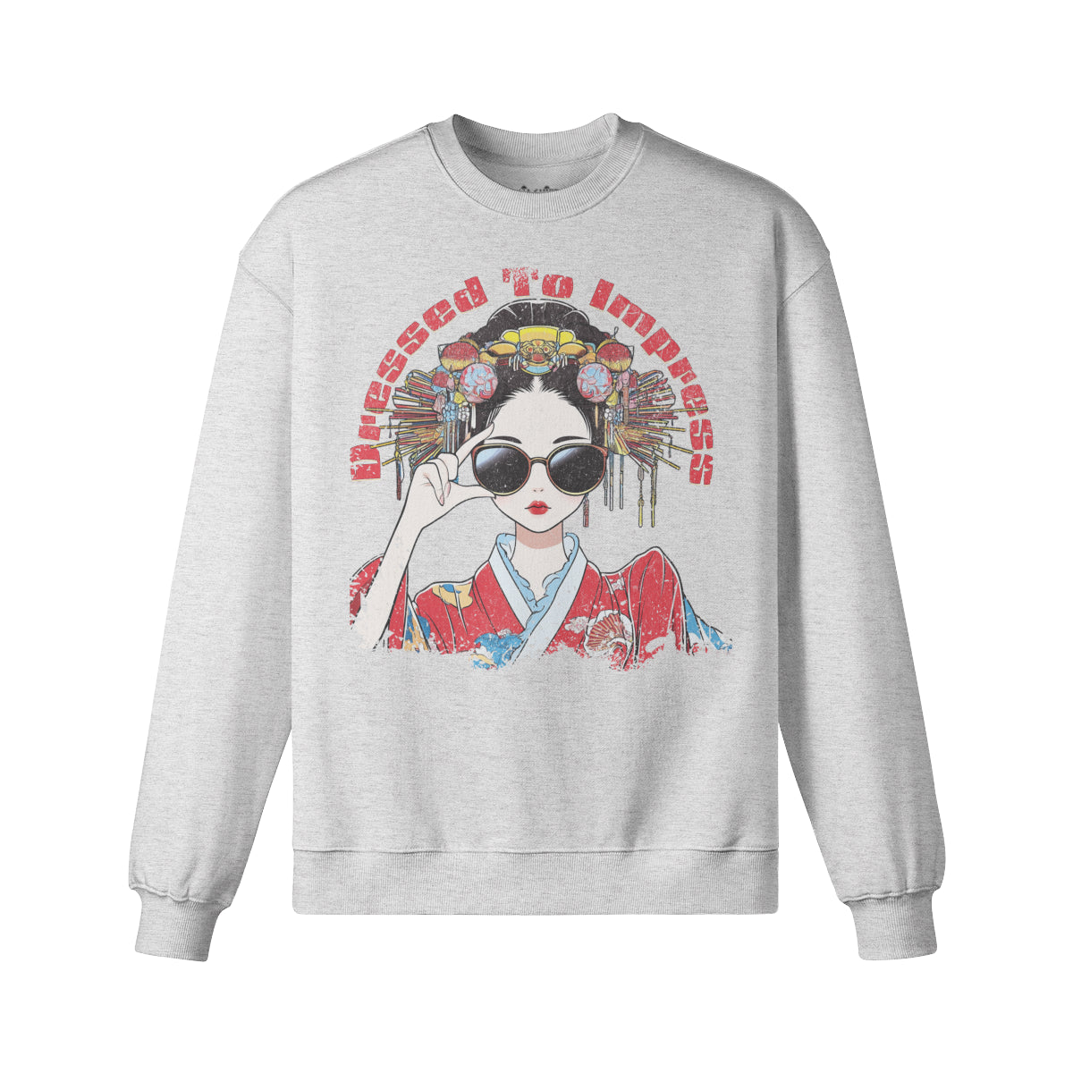 Heavy Oversized Sweatshirt Geisha "dress to impress! print-ASIA-Shirts