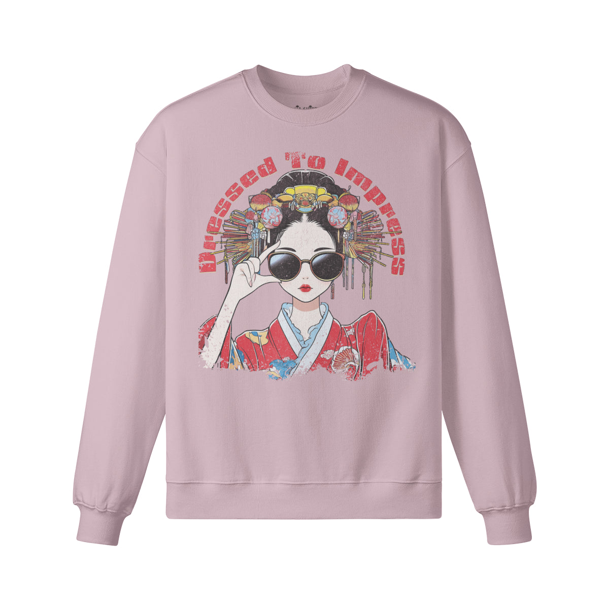 Heavy Oversized Sweatshirt Geisha "dress to impress! print-ASIA-Shirts