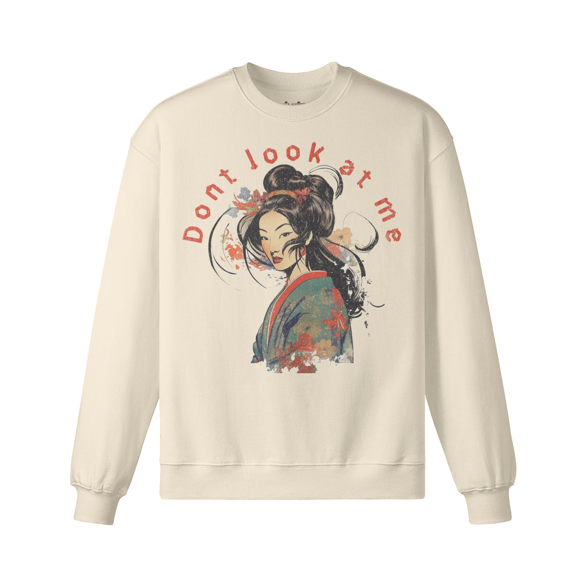 Heavy Oversized Sweatshirt Geisha print-ASIA-Shirts