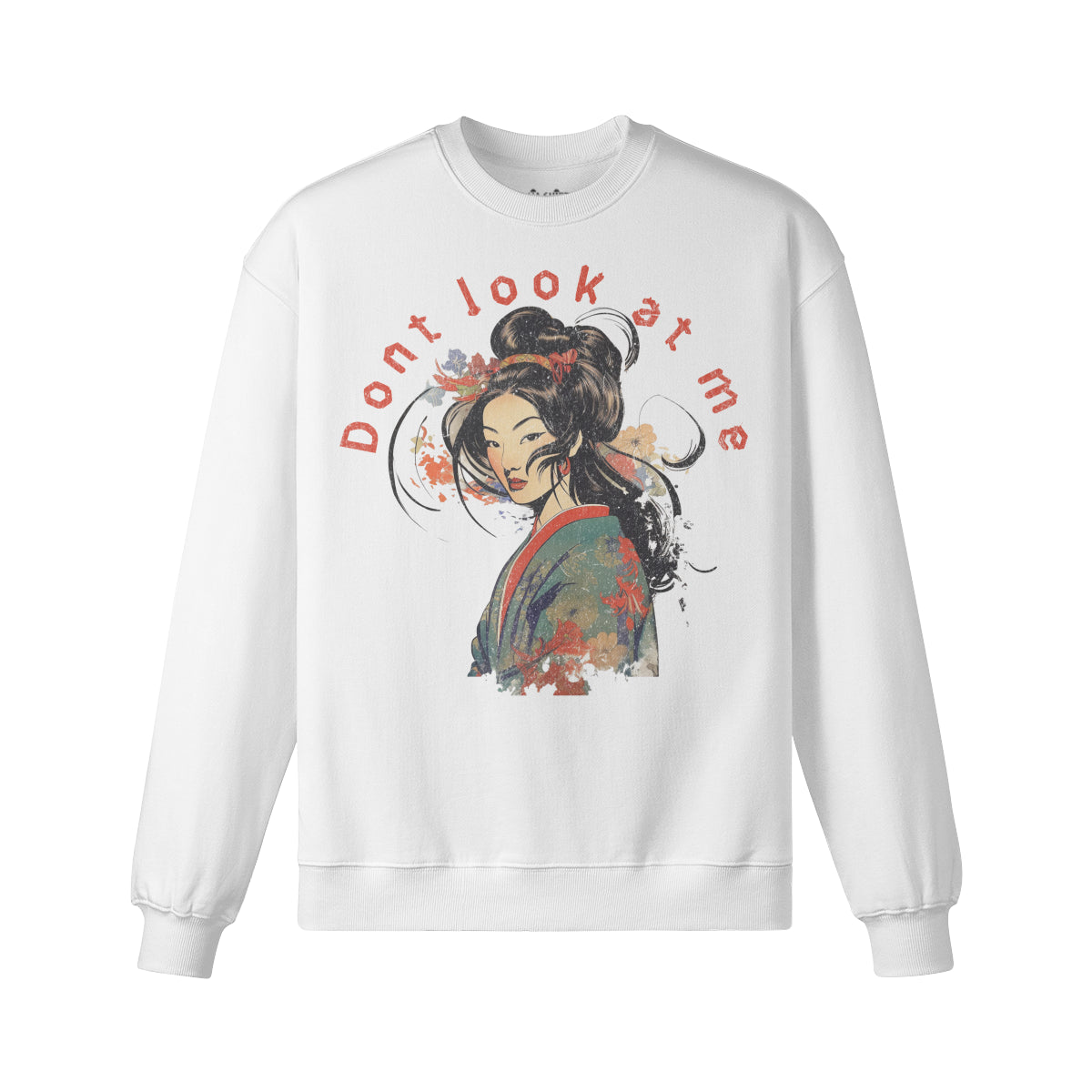 Heavy Oversized Sweatshirt Geisha print-ASIA-Shirts