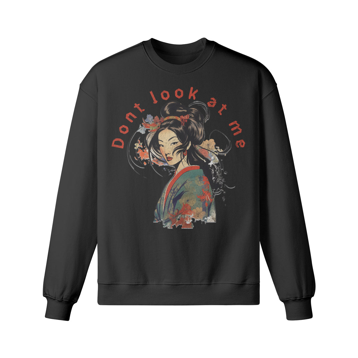 Heavy Oversized Sweatshirt Geisha print-ASIA-Shirts