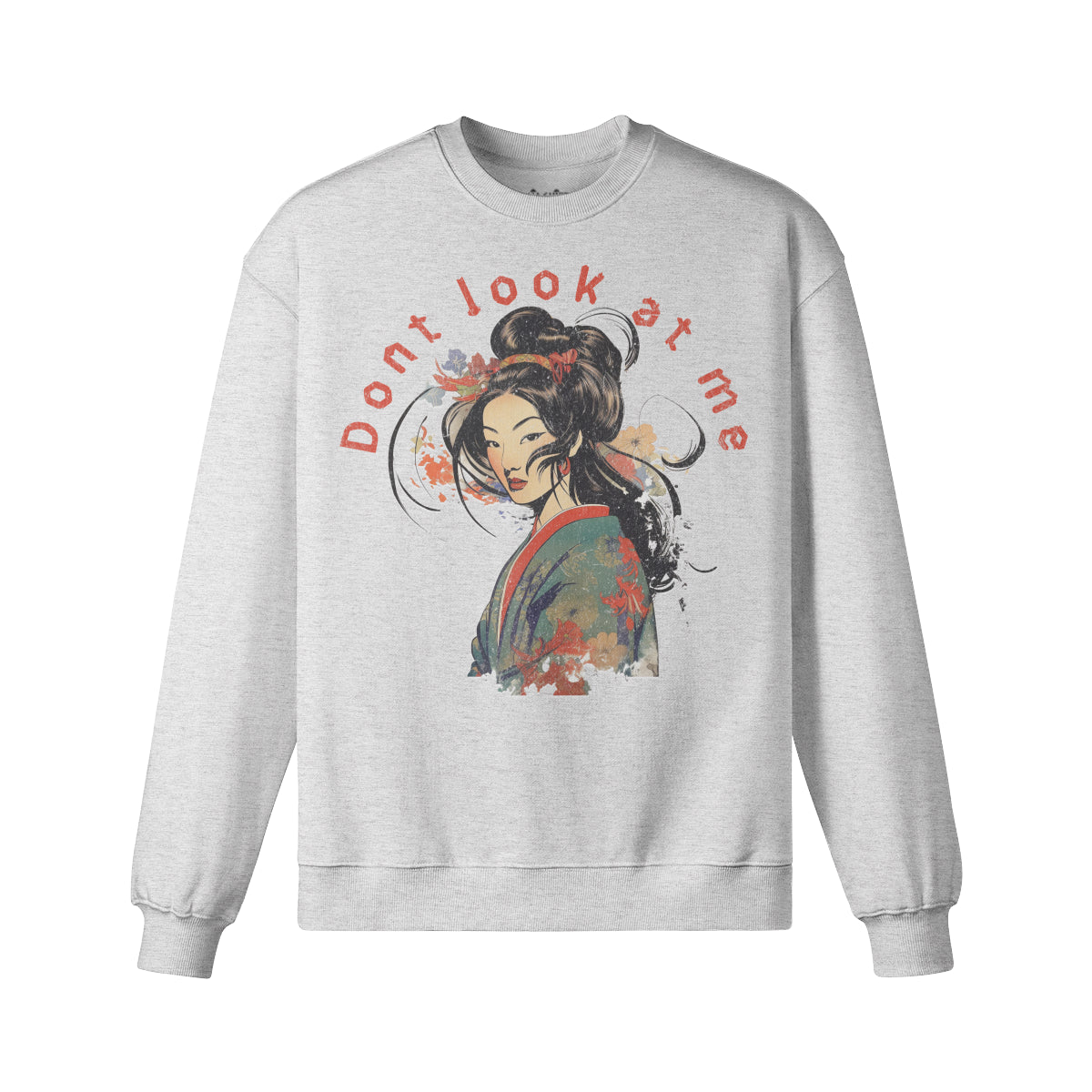 Heavy Oversized Sweatshirt Geisha print-ASIA-Shirts