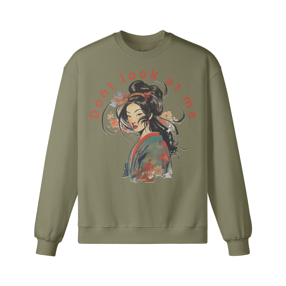 Heavy Oversized Sweatshirt Geisha print-ASIA-Shirts