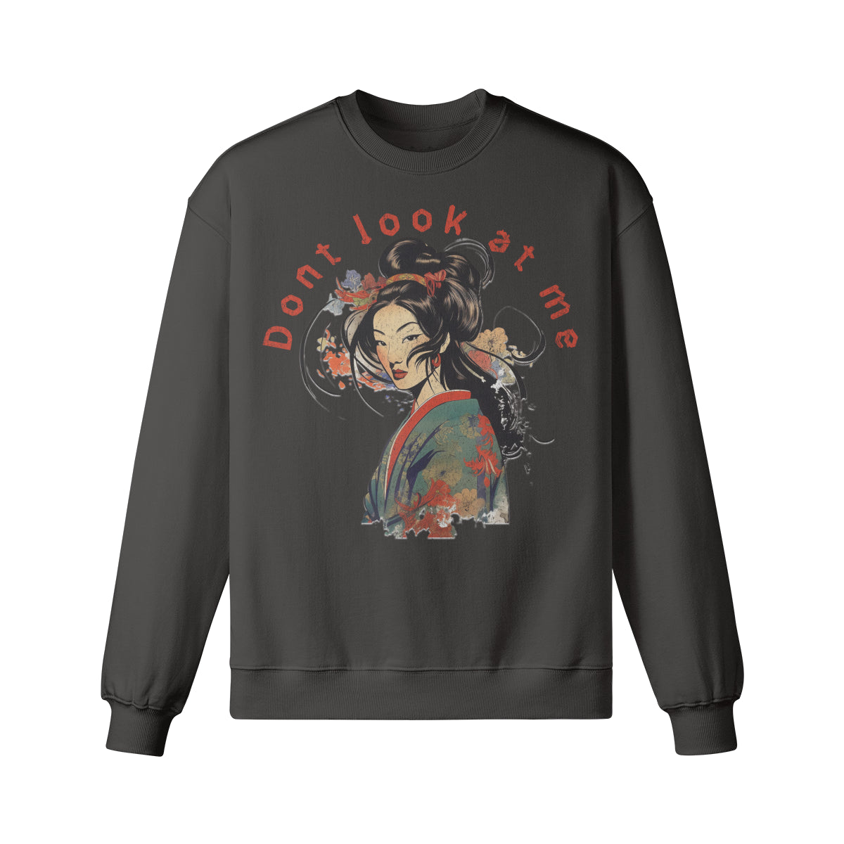 Heavy Oversized Sweatshirt Geisha print-ASIA-Shirts