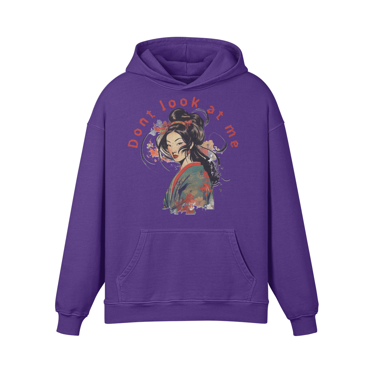 Premium Hoodie washed out look "Geisha" print-ASIA-Shirts
