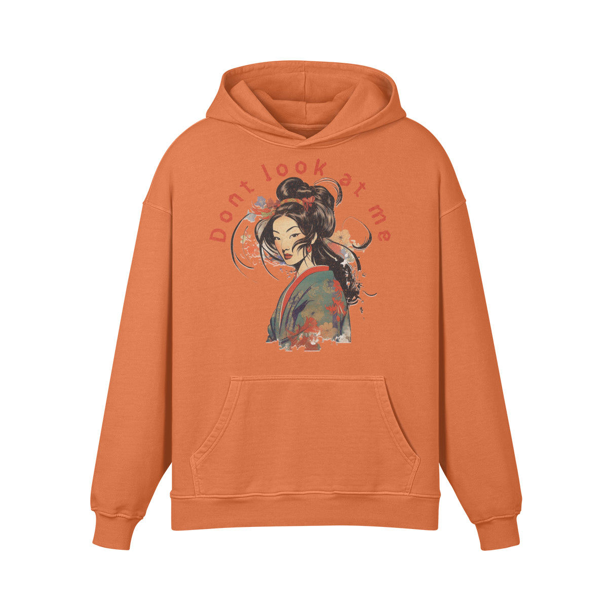 Premium Hoodie washed out look "Geisha" print-ASIA-Shirts