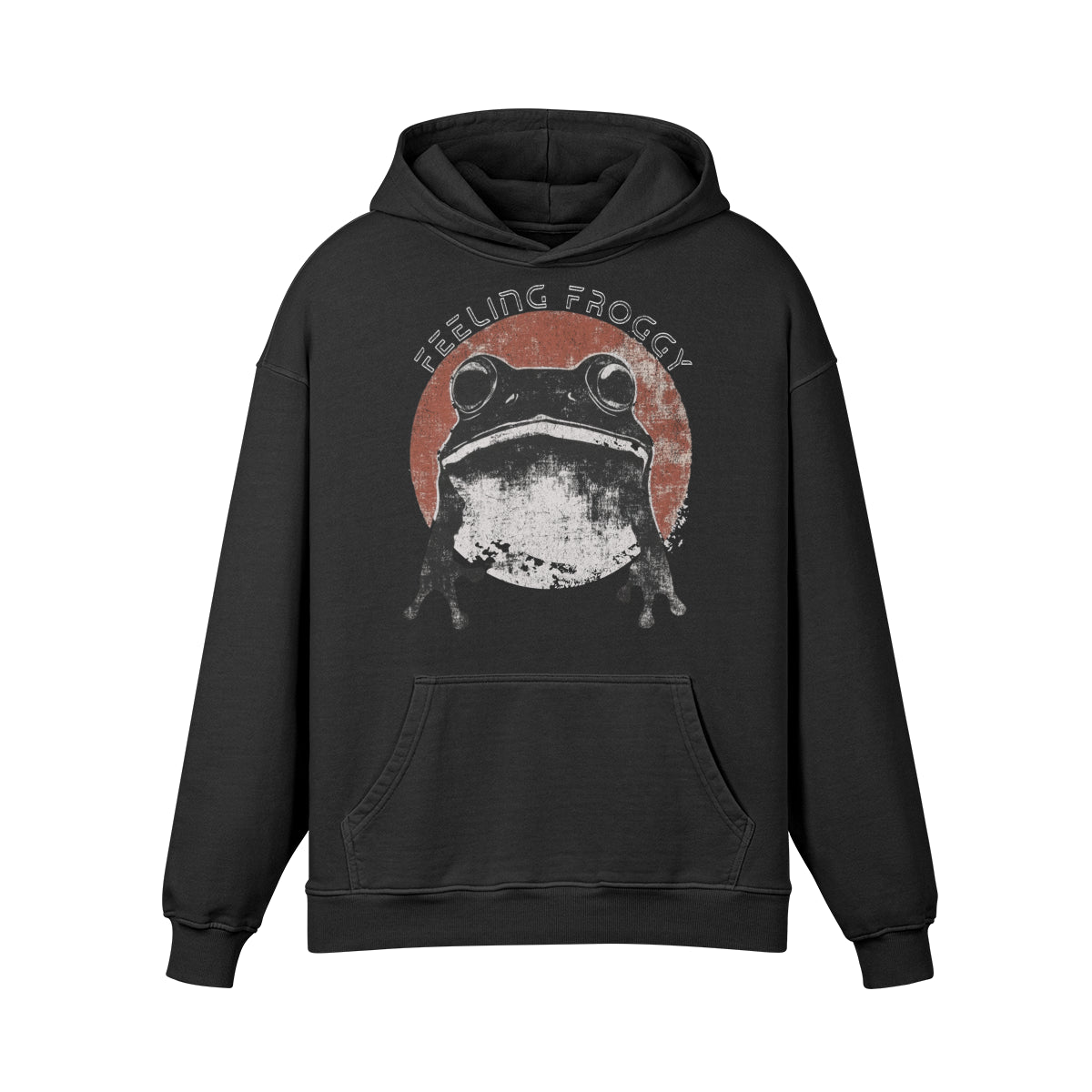 Premium Hoodie washed out look "Feeling Froggy" print-ASIA-Shirts