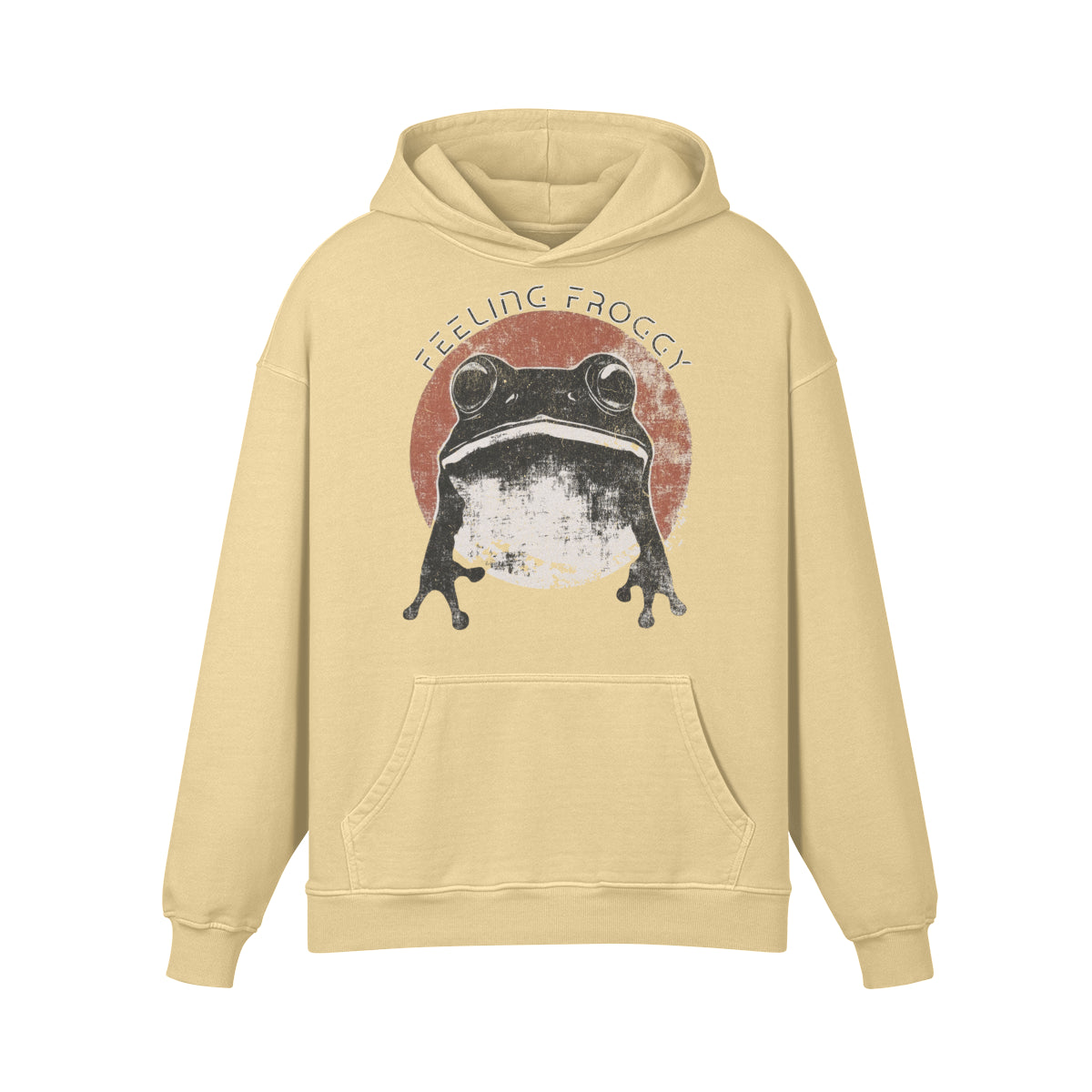 Premium Hoodie washed out look "Feeling Froggy" print-ASIA-Shirts
