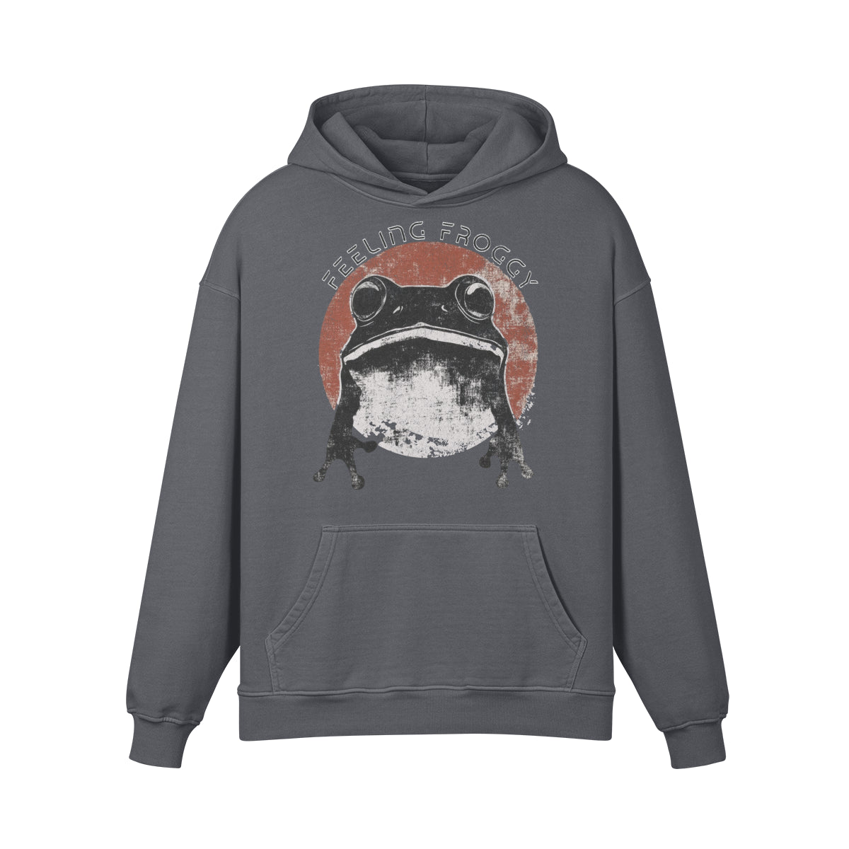 Premium Hoodie washed out look "Feeling Froggy" print-ASIA-Shirts