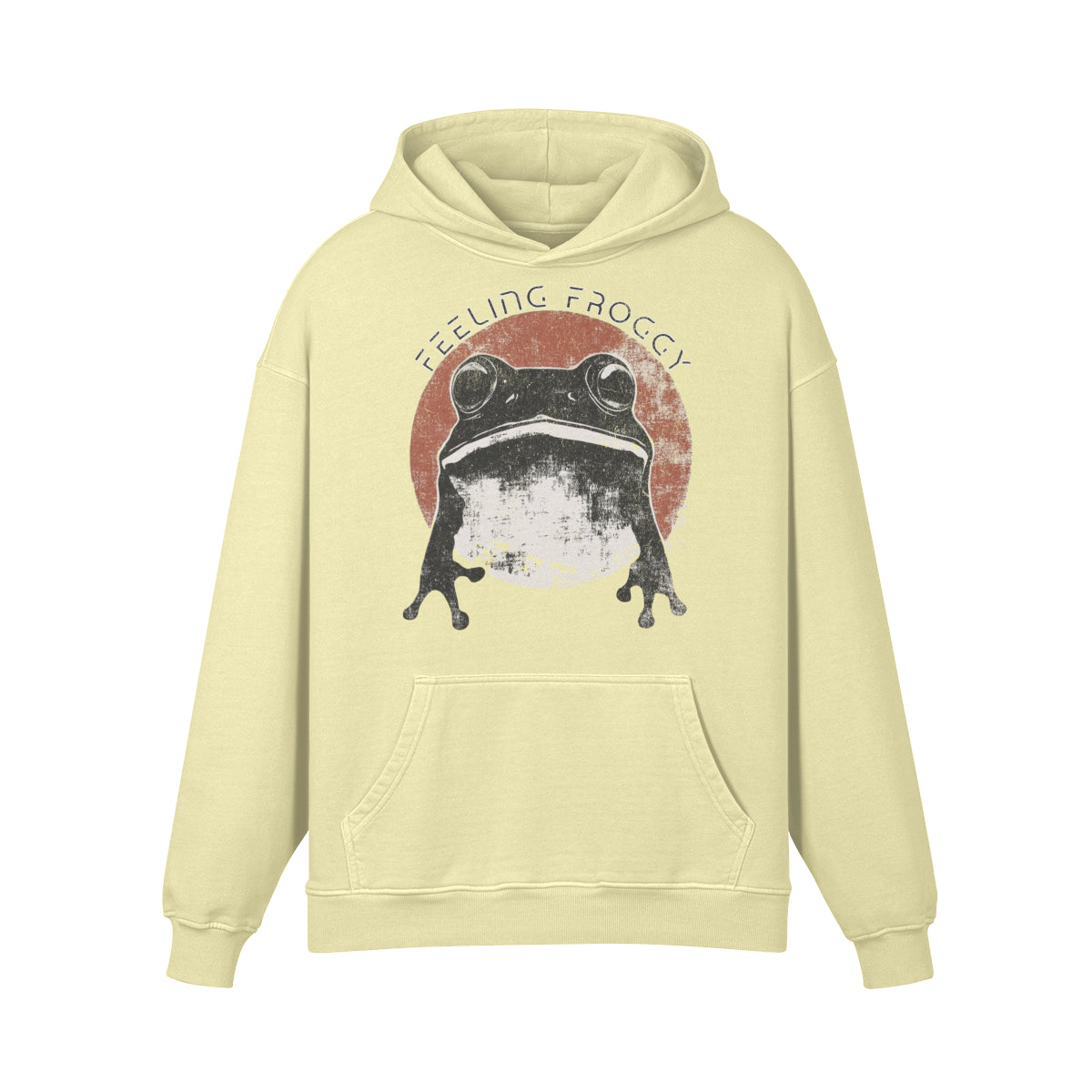 Premium Hoodie washed out look "Feeling Froggy" print-ASIA-Shirts