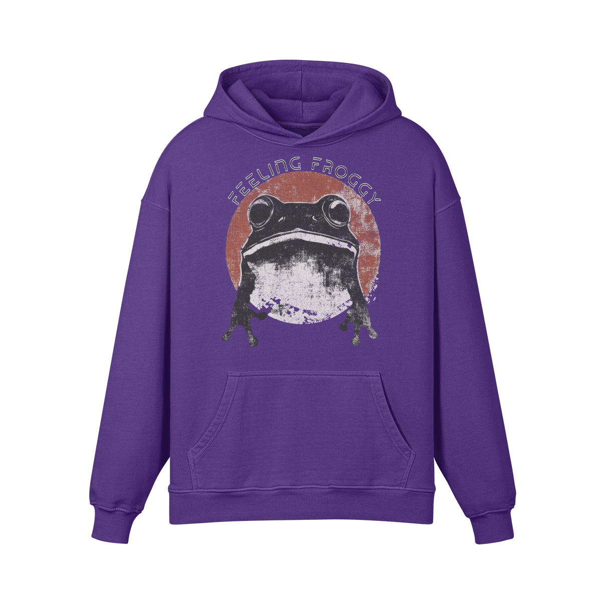 Premium Hoodie washed out look "Feeling Froggy" print-ASIA-Shirts