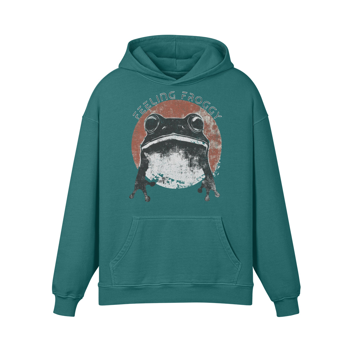 Premium Hoodie washed out look "Feeling Froggy" print-ASIA-Shirts