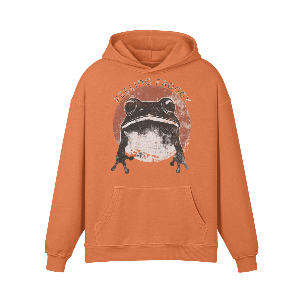 Premium Hoodie washed out look "Feeling Froggy" print-ASIA-Shirts