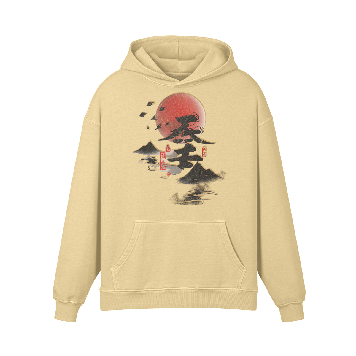 Premium Hoodie washed out look "Asia Spirit" print-ASIA-Shirts