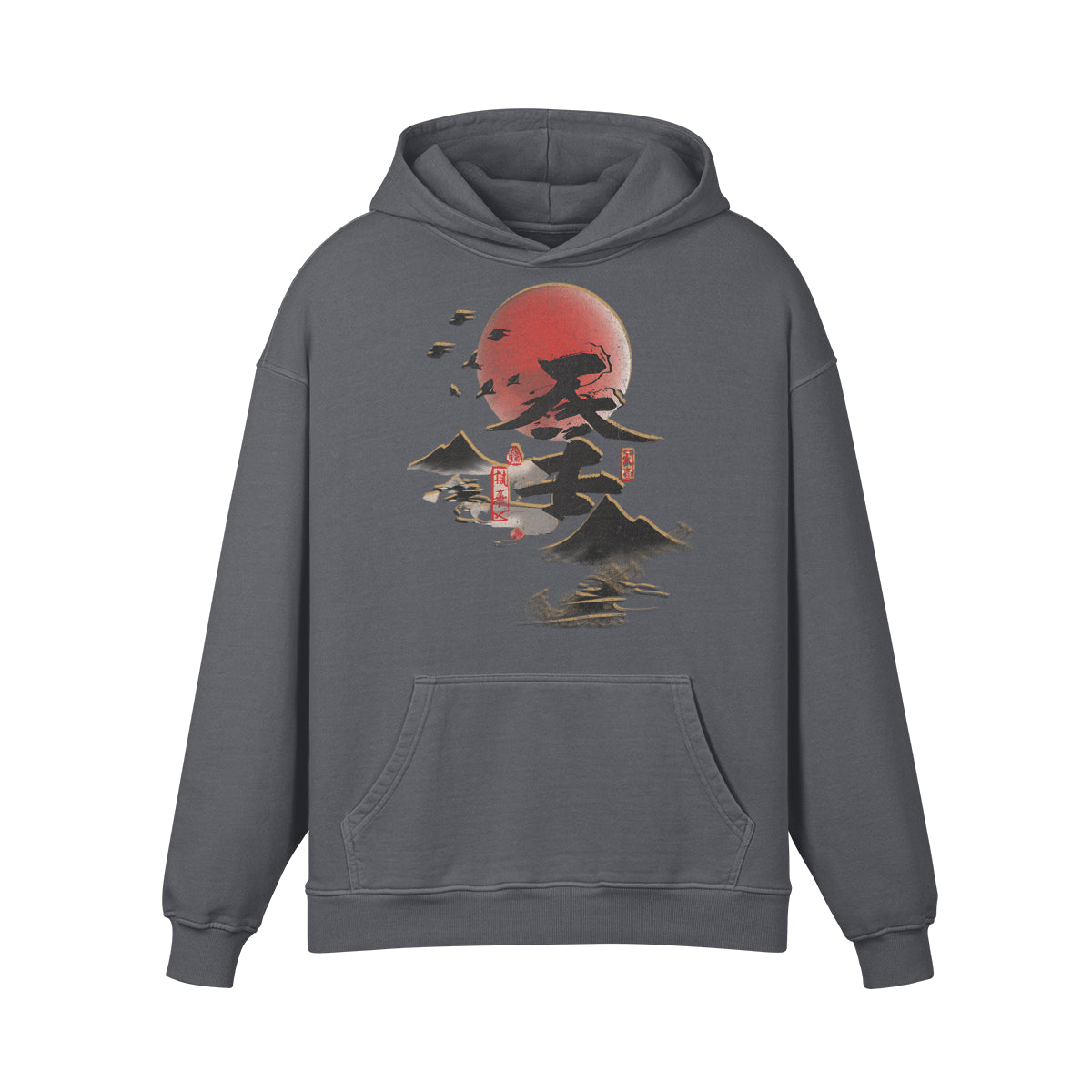Premium Hoodie washed out look "Asia Spirit" print-ASIA-Shirts
