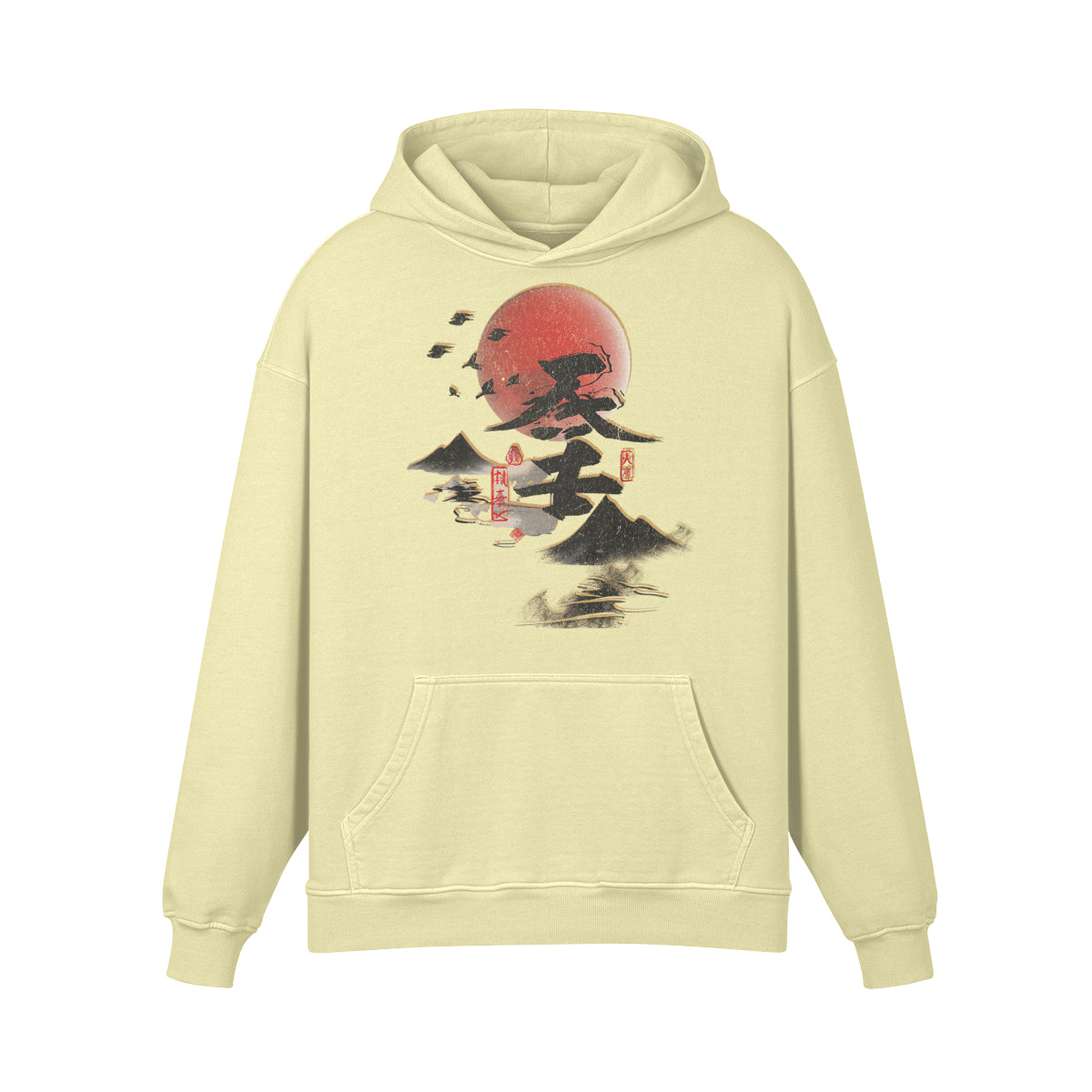 Premium Hoodie washed out look "Asia Spirit" print-ASIA-Shirts