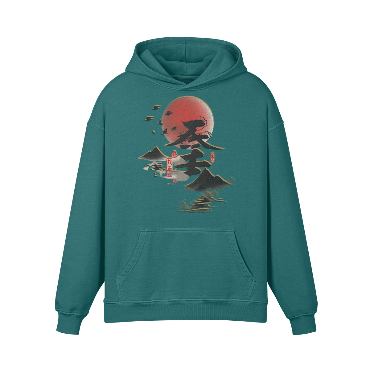Premium Hoodie washed out look "Asia Spirit" print-ASIA-Shirts