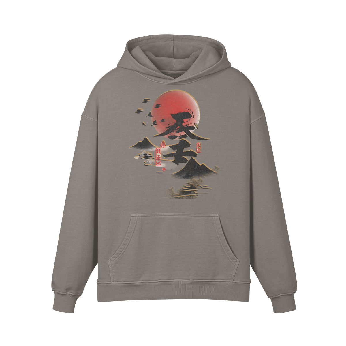 Premium Hoodie washed out look "Asia Spirit" print-ASIA-Shirts