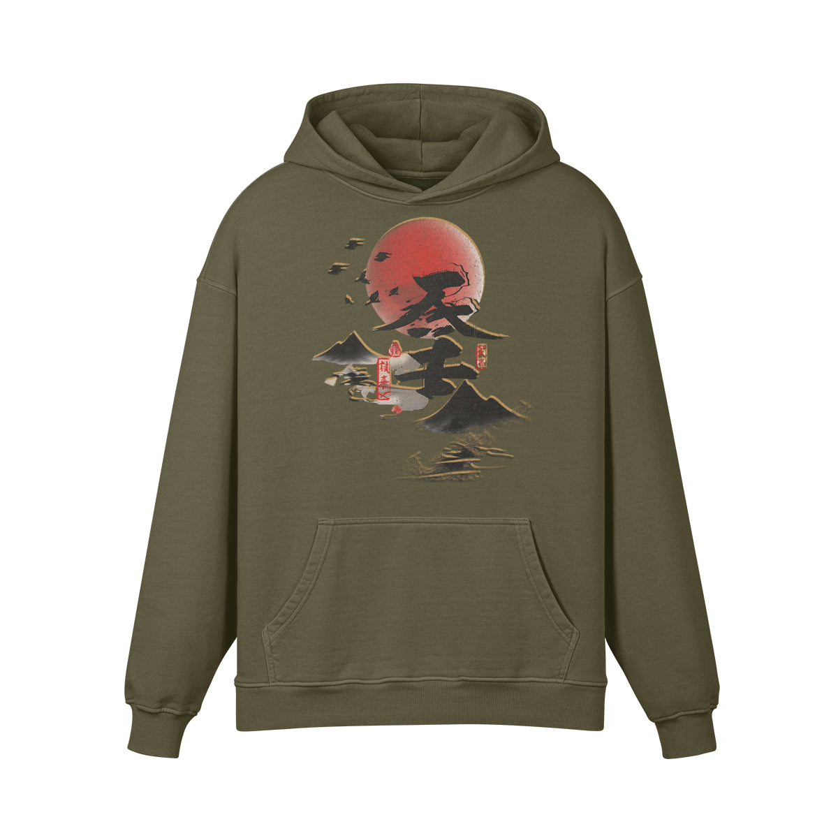 Premium Hoodie washed out look "Asia Spirit" print-ASIA-Shirts