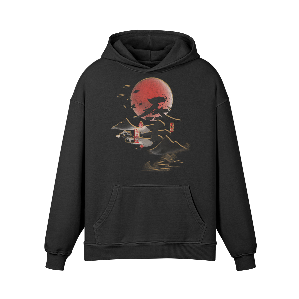Premium Hoodie washed out look "Asia Spirit" print-ASIA-Shirts