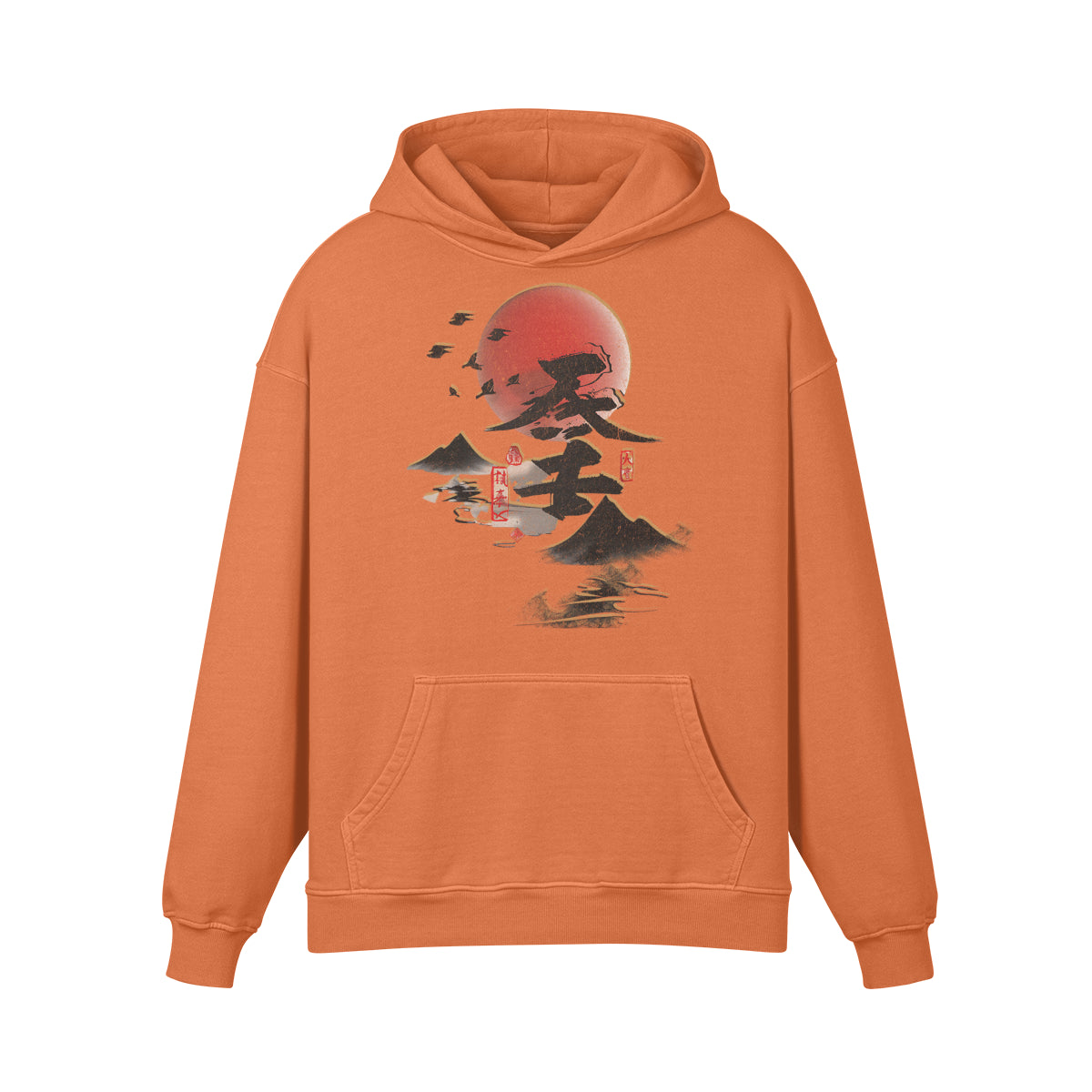 Premium Hoodie washed out look "Asia Spirit" print-ASIA-Shirts