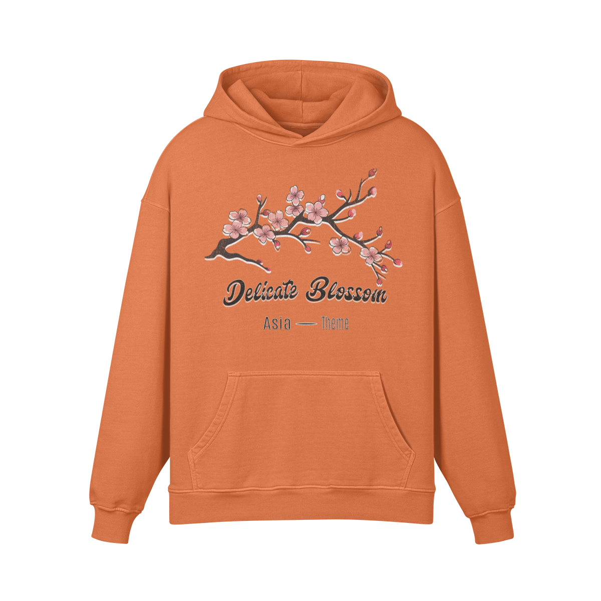 Premium Hoodie washed out look "Asia Spirit" Cherry Blossom print-ASIA-Shirts