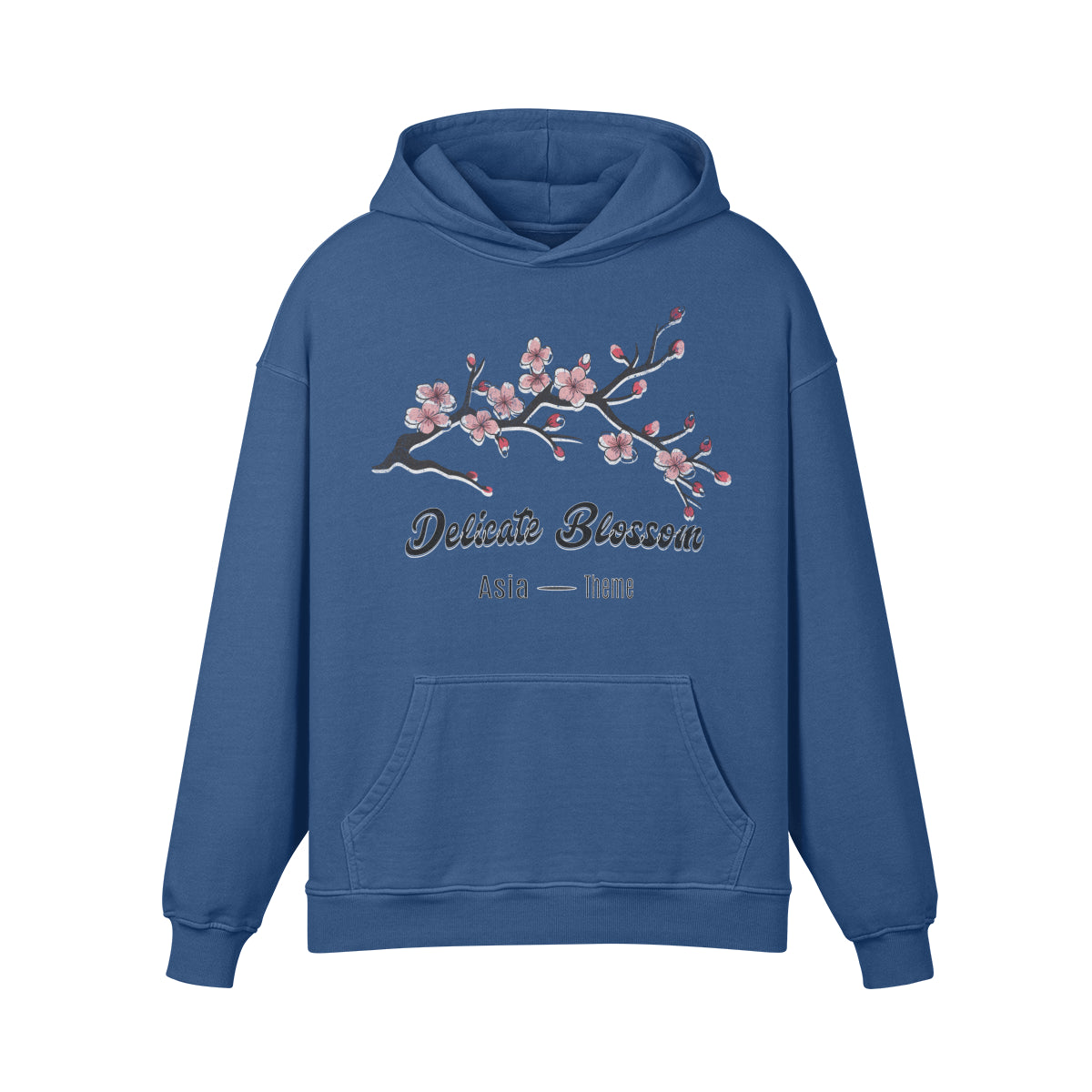 Premium Hoodie washed out look "Asia Spirit" Cherry Blossom print-ASIA-Shirts